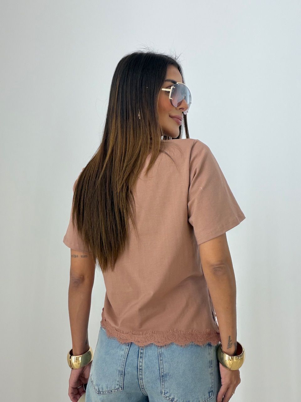 T-SHIRT MARINA RENDA ROSA QUEIMADO
