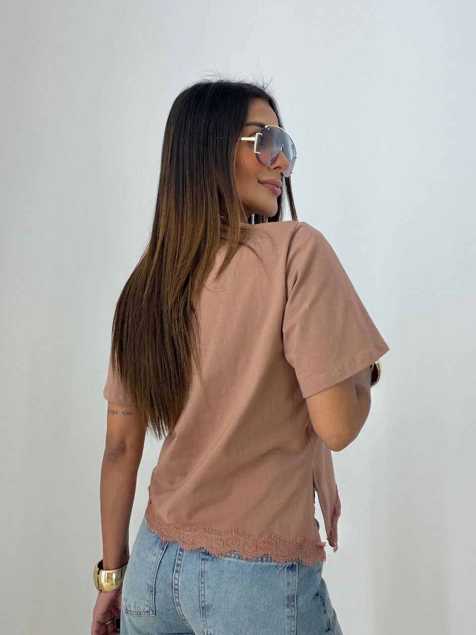 T-SHIRT MARINA RENDA ROSA QUEIMADO