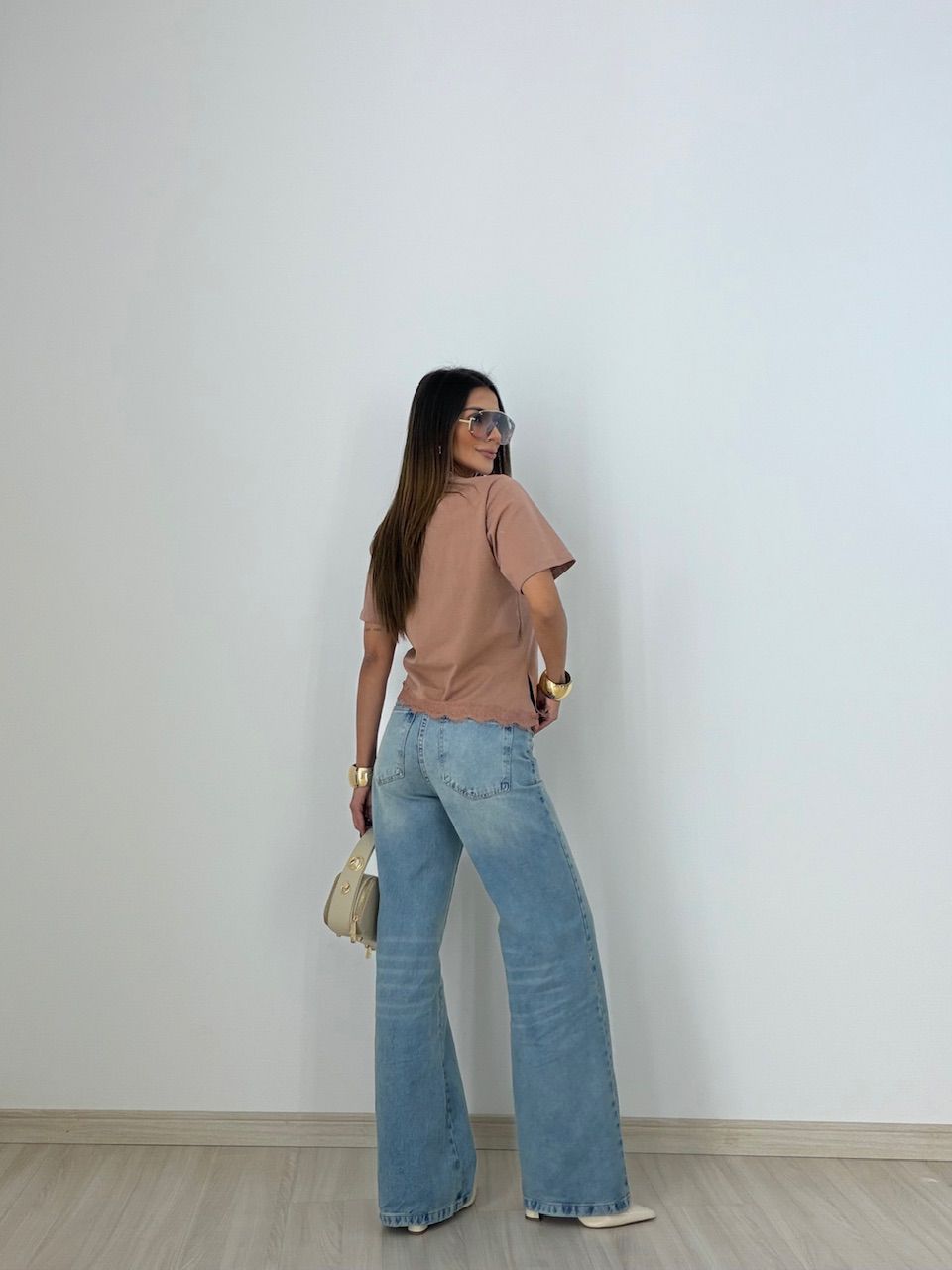 T-SHIRT MARINA RENDA ROSA QUEIMADO