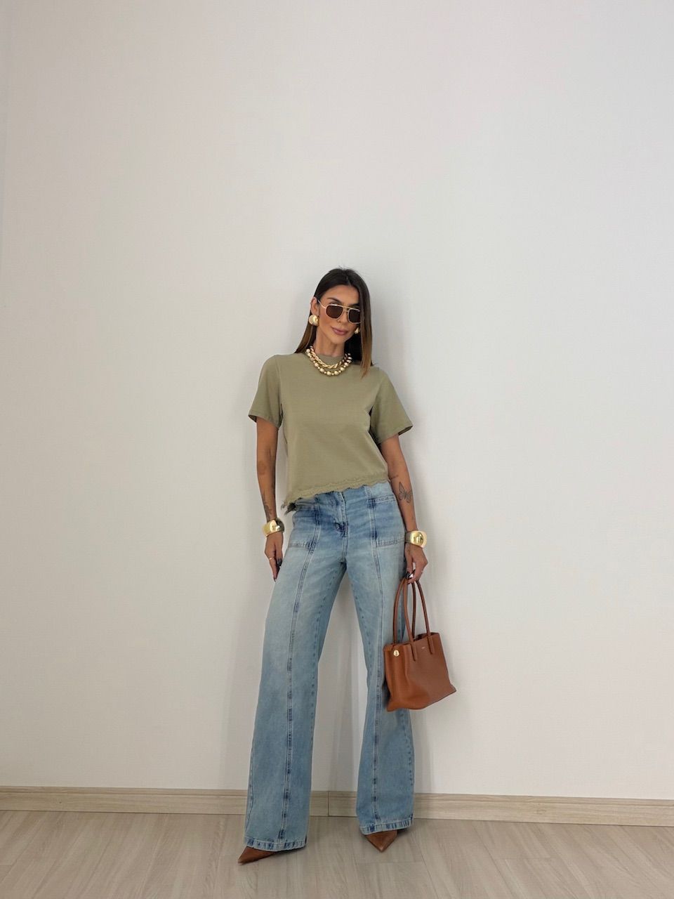 T-SHIRT MARINA RENDA CAQUI