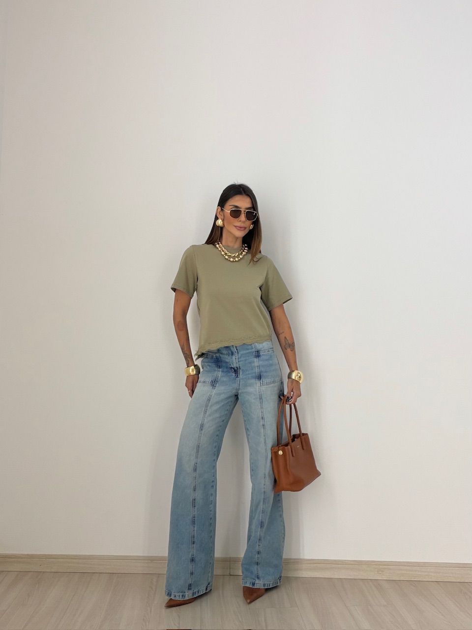 T-SHIRT MARINA RENDA CAQUI