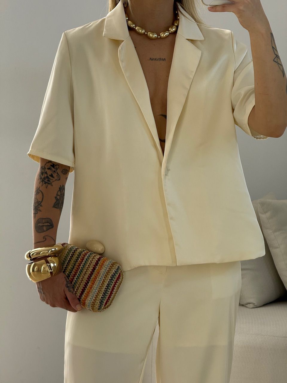 CONJUNTO MILA ACETINADO MARFIM