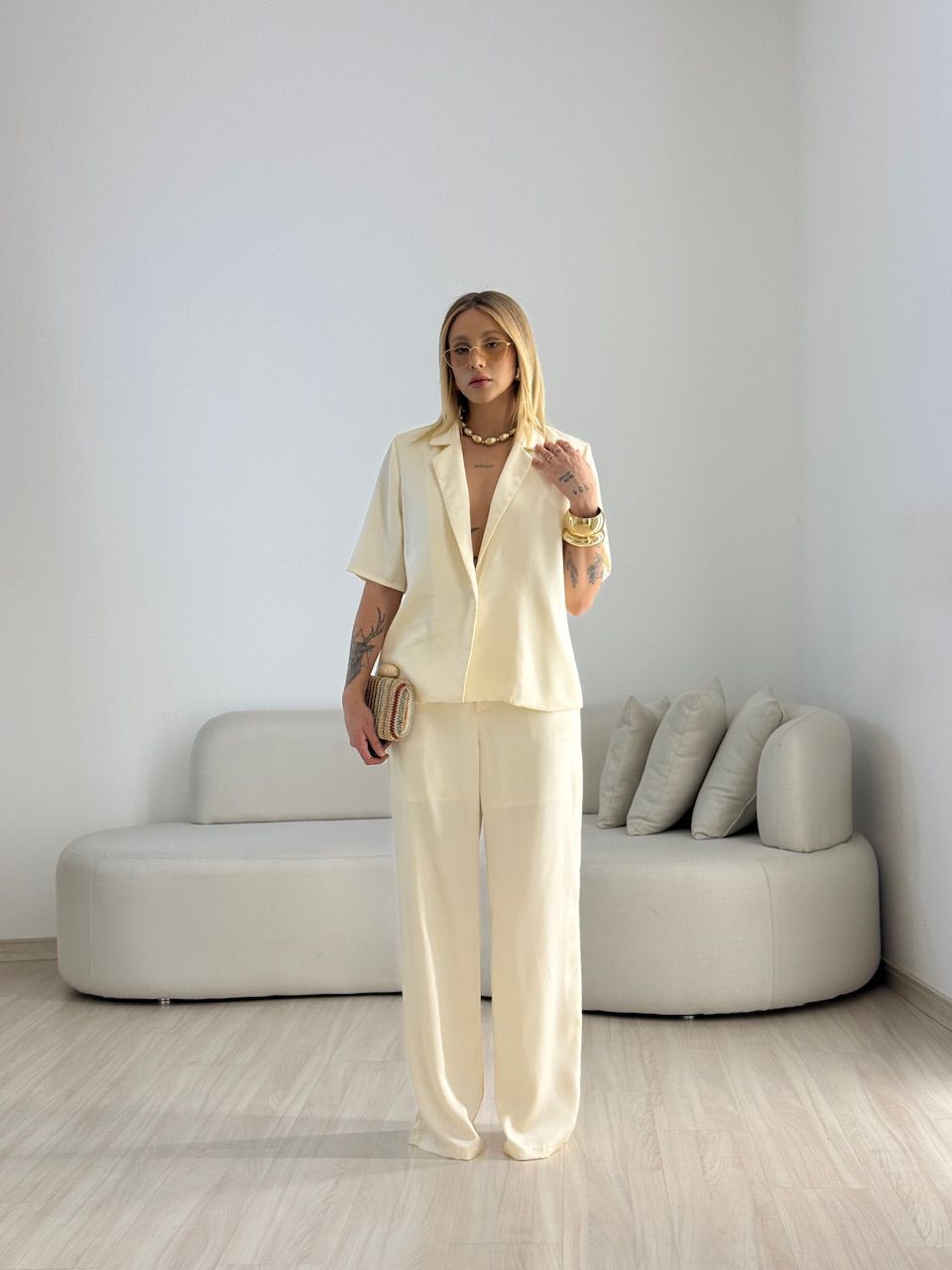 CONJUNTO MILA ACETINADO MARFIM