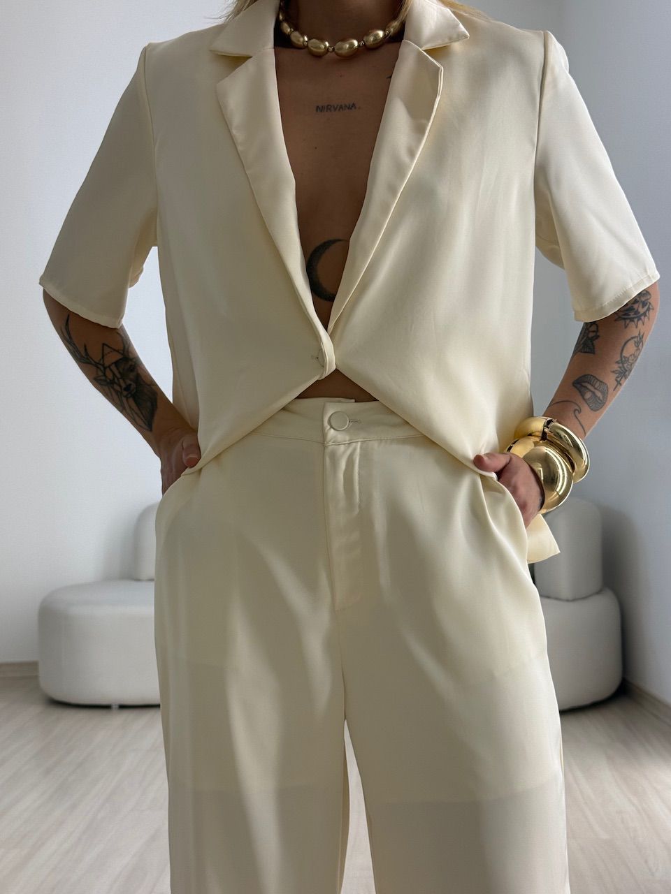 CONJUNTO MILA ACETINADO MARFIM