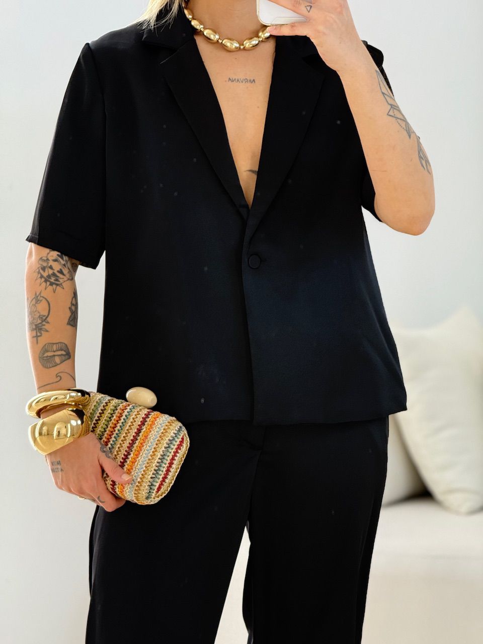 CONJUNTO MILA ACETINADO PRETO