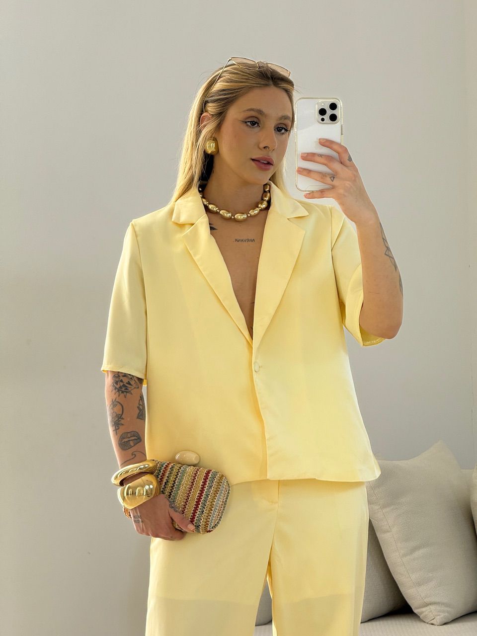 CONJUNTO MILA ACETINADO YELLOW BUTTER