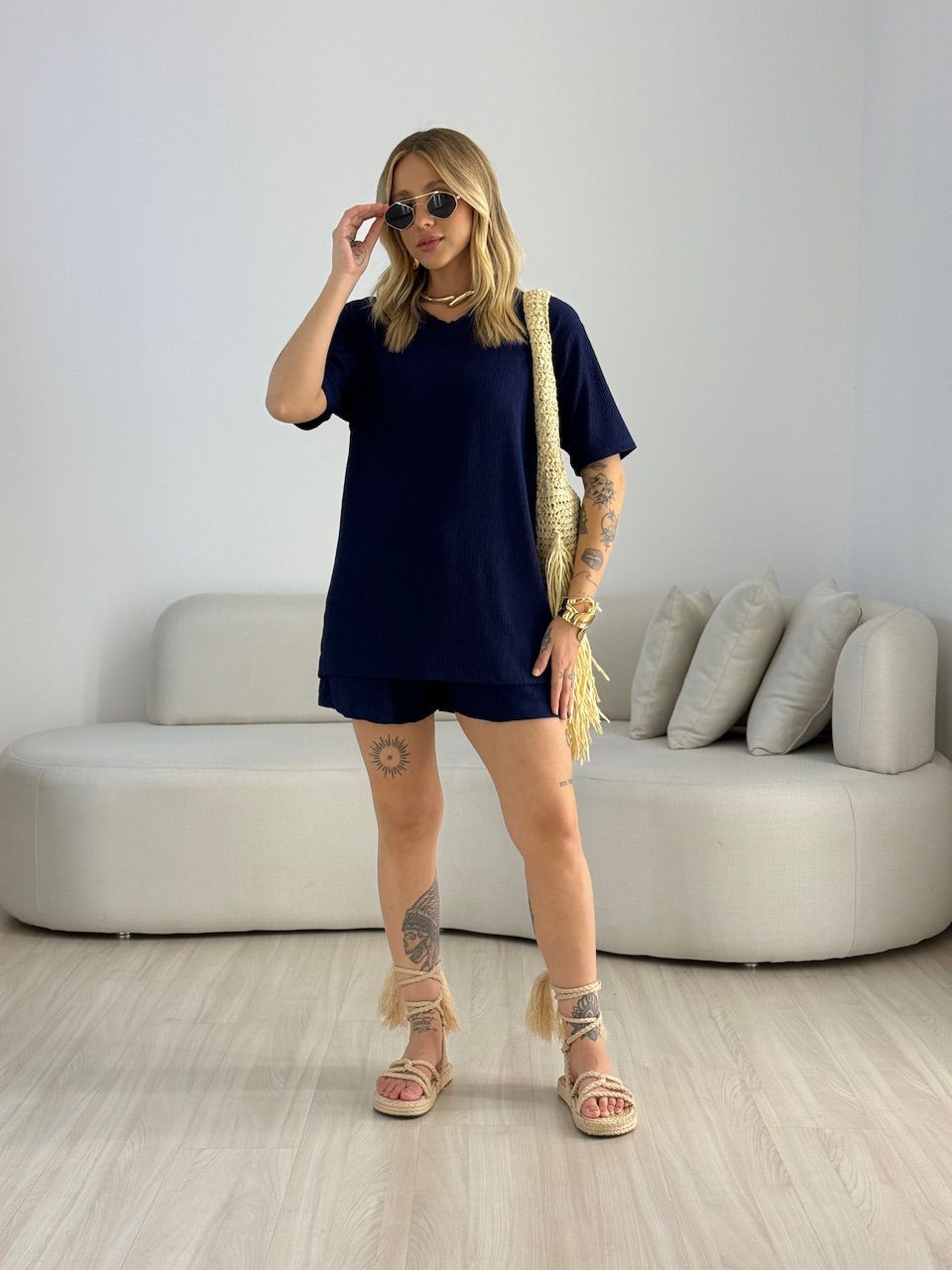 CONJUNTO LEAH CANELADO MARINHO