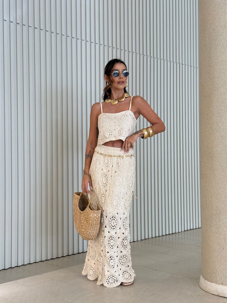 CONJUNTO SORAIA CROCHÊ CRU