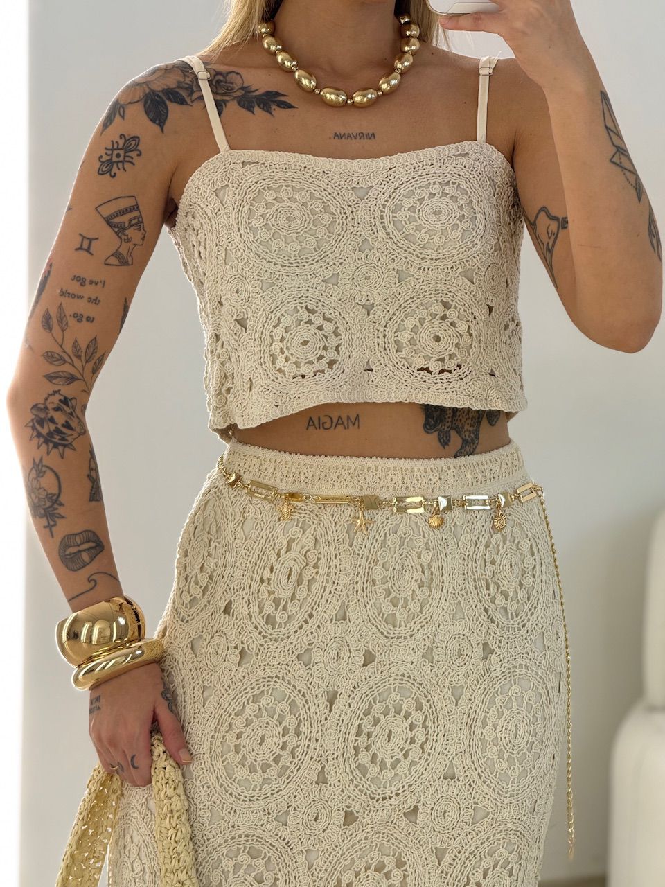 CONJUNTO SORAIA CROCHÊ CRU