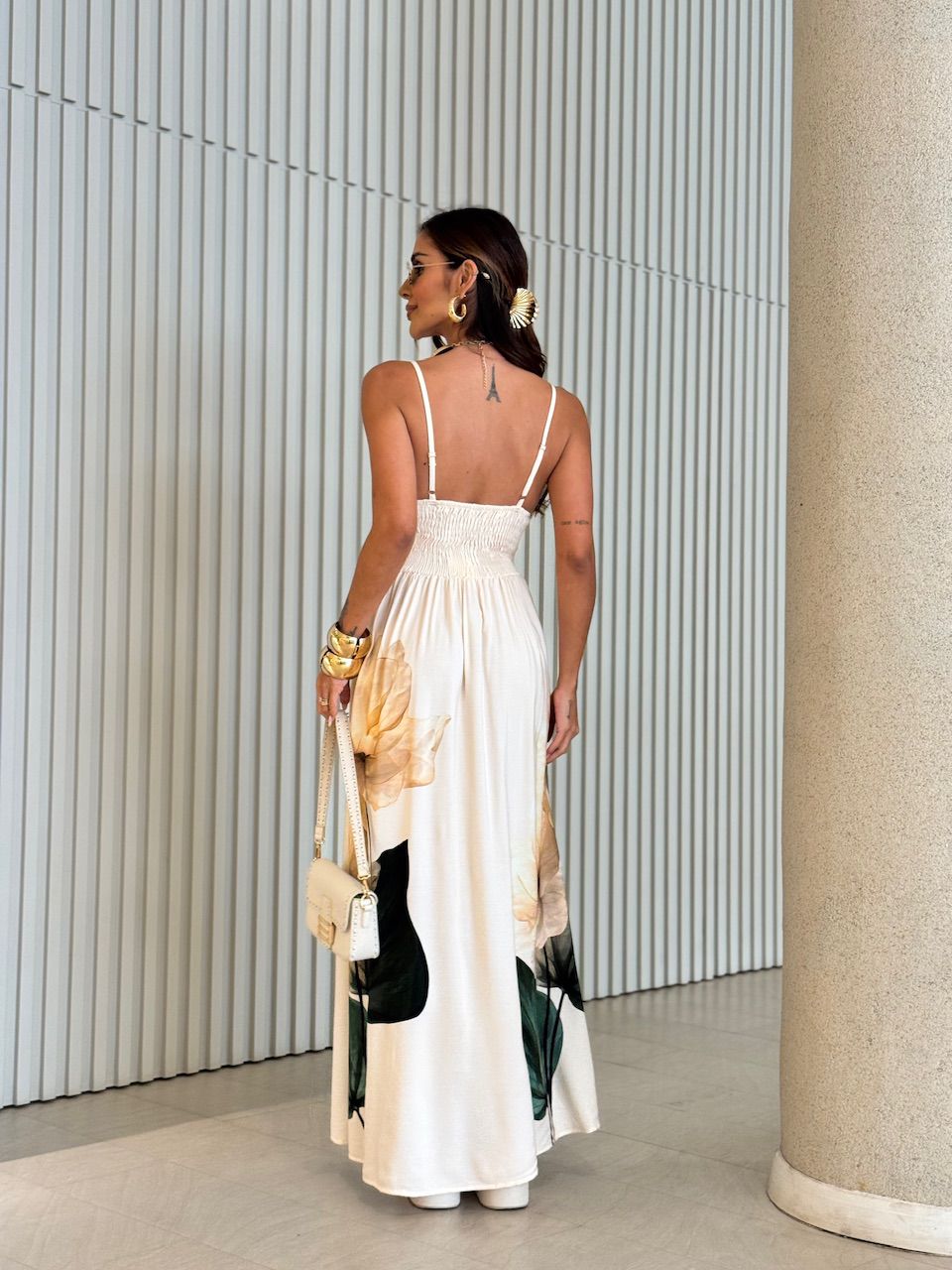 VESTIDO MARTA ESTAMPADO MARFIM