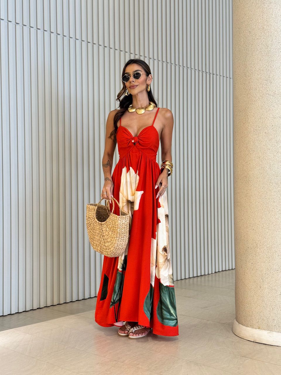 VESTIDO MARTA ESTAMPADO VERMELHO