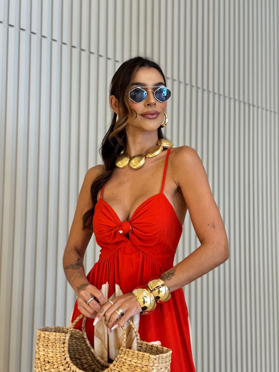 VESTIDO MARTA ESTAMPADO VERMELHO