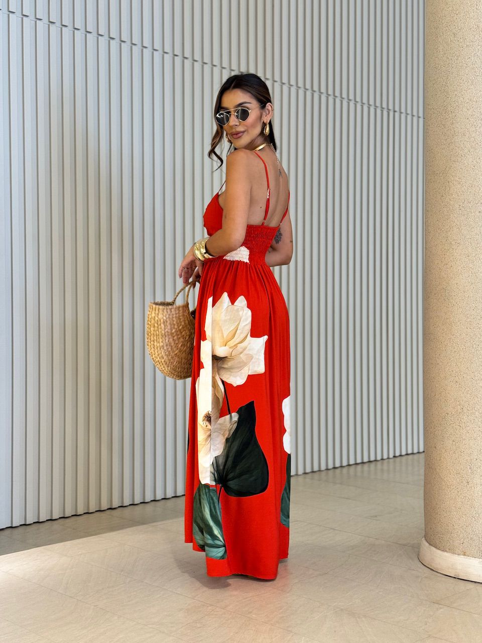 VESTIDO MARTA ESTAMPADO VERMELHO