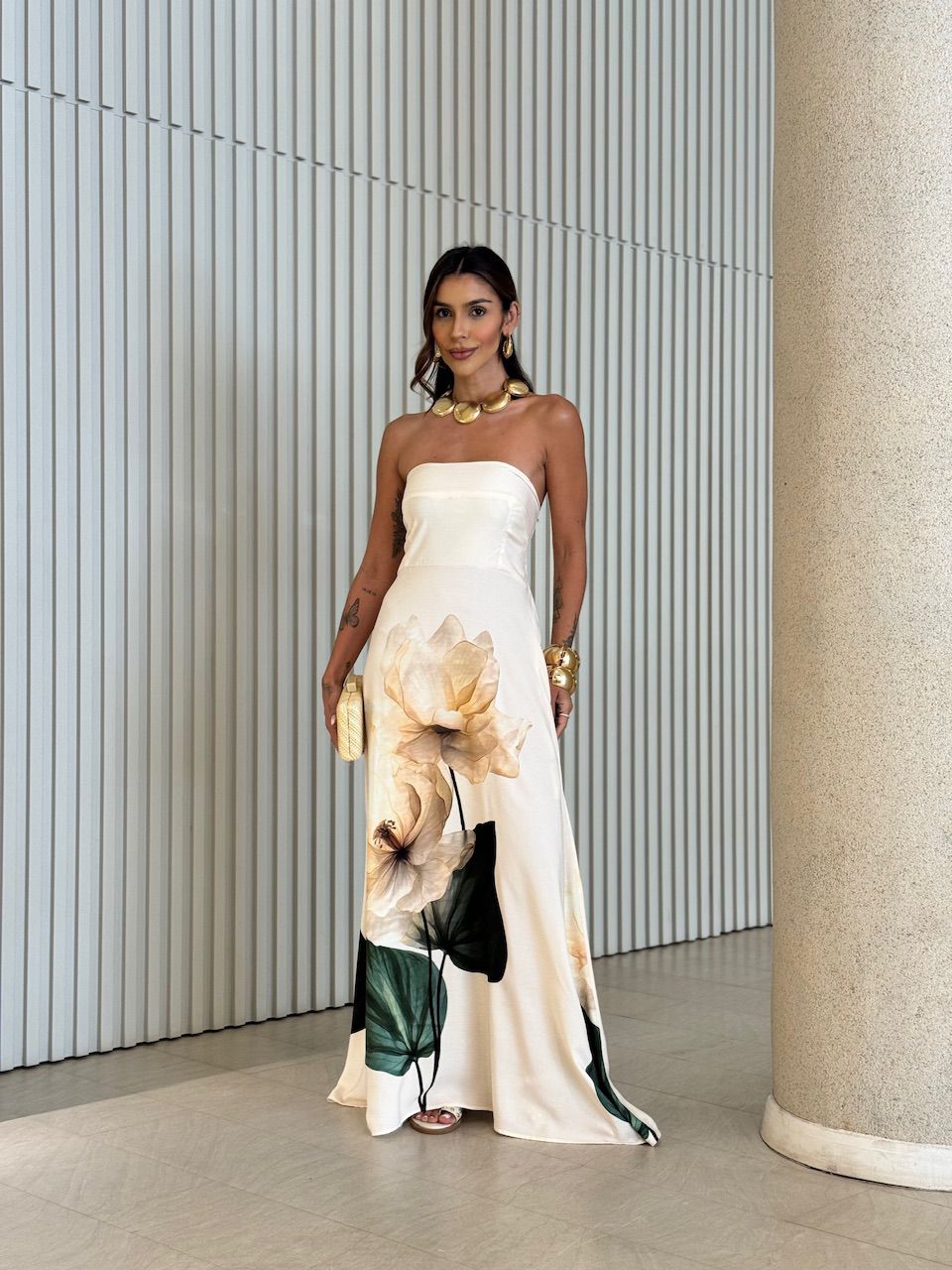 VESTIDO PAULA TOMARA QUE CAIA MARFIM - 0070360056 - CAROLLA FERRARO