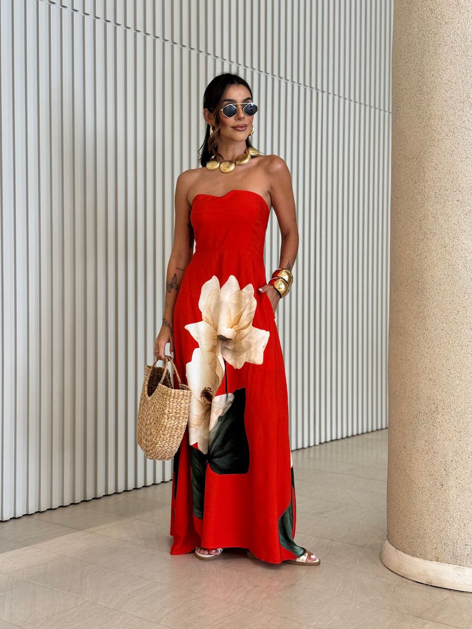 VESTIDO PAULA TOMARA QUE CAIA VERMELHO - 007036000 - CAROLLA FERRARO