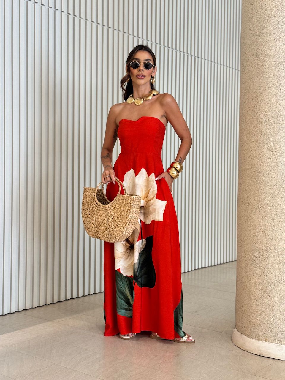 VESTIDO PAULA TOMARA QUE CAIA VERMELHO