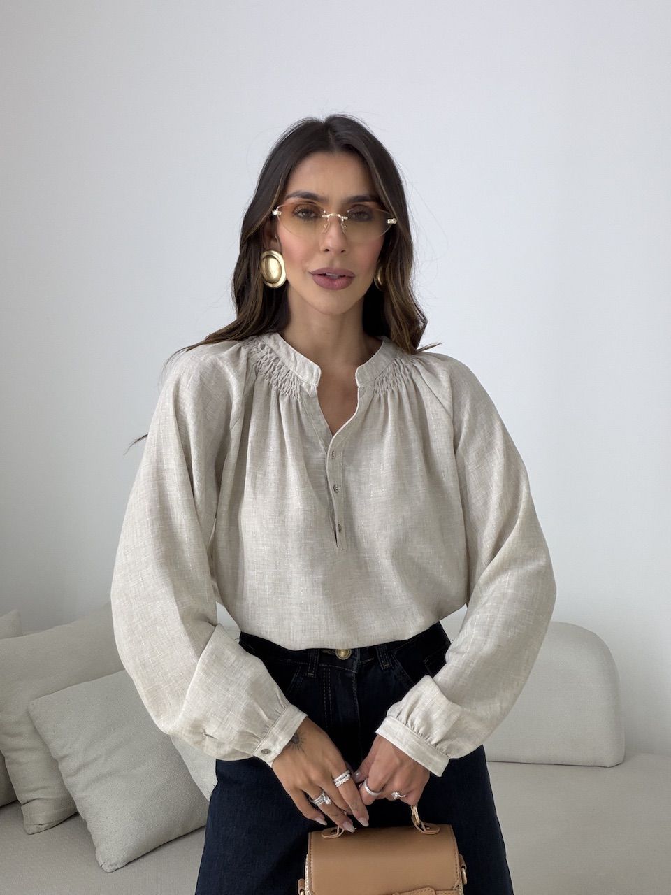 BATA KAREN BOTÕES AREIA - 0082030110 - CAROLLA FERRARO