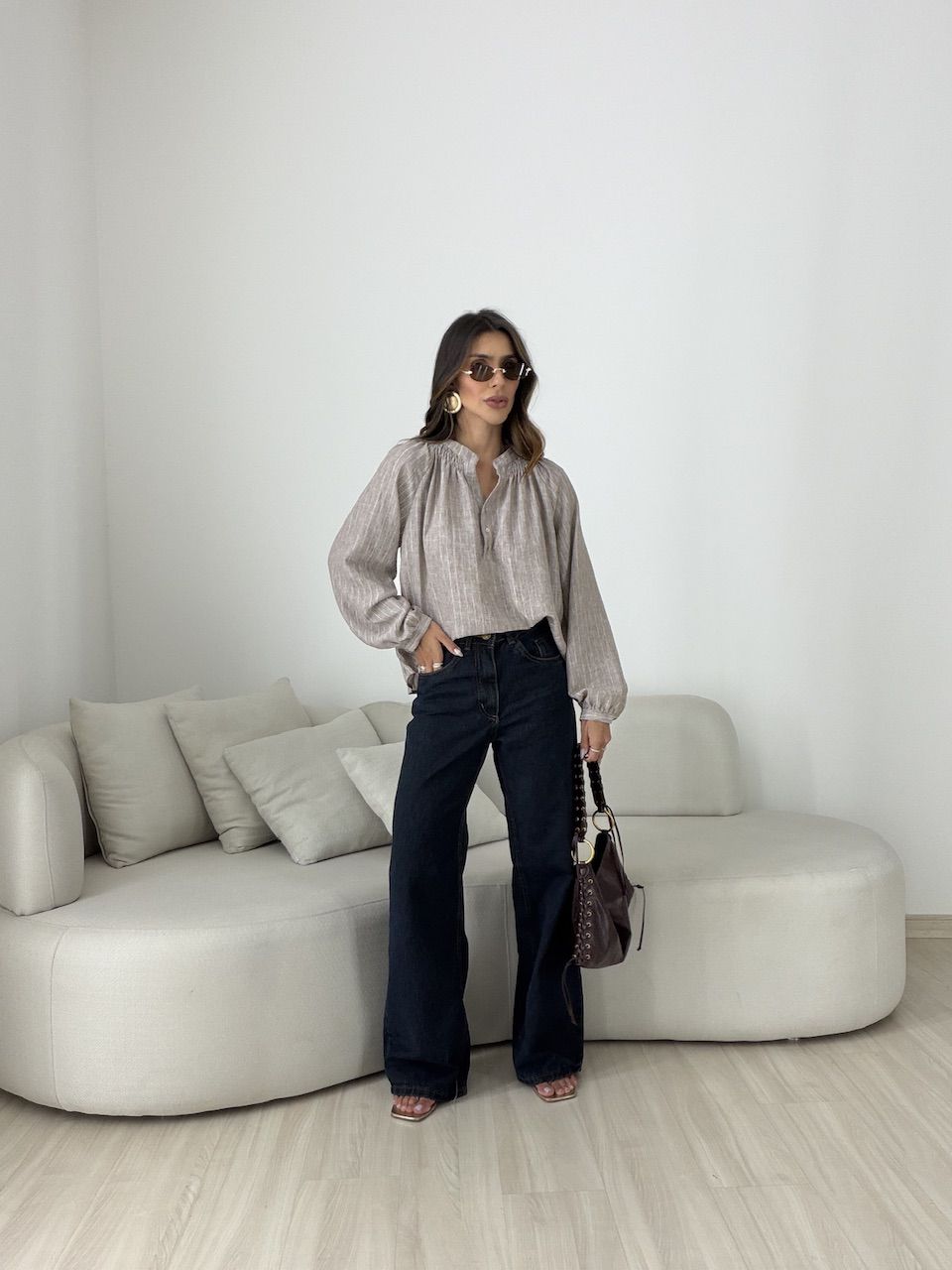 BATA KAREN BOTÕES CAQUI