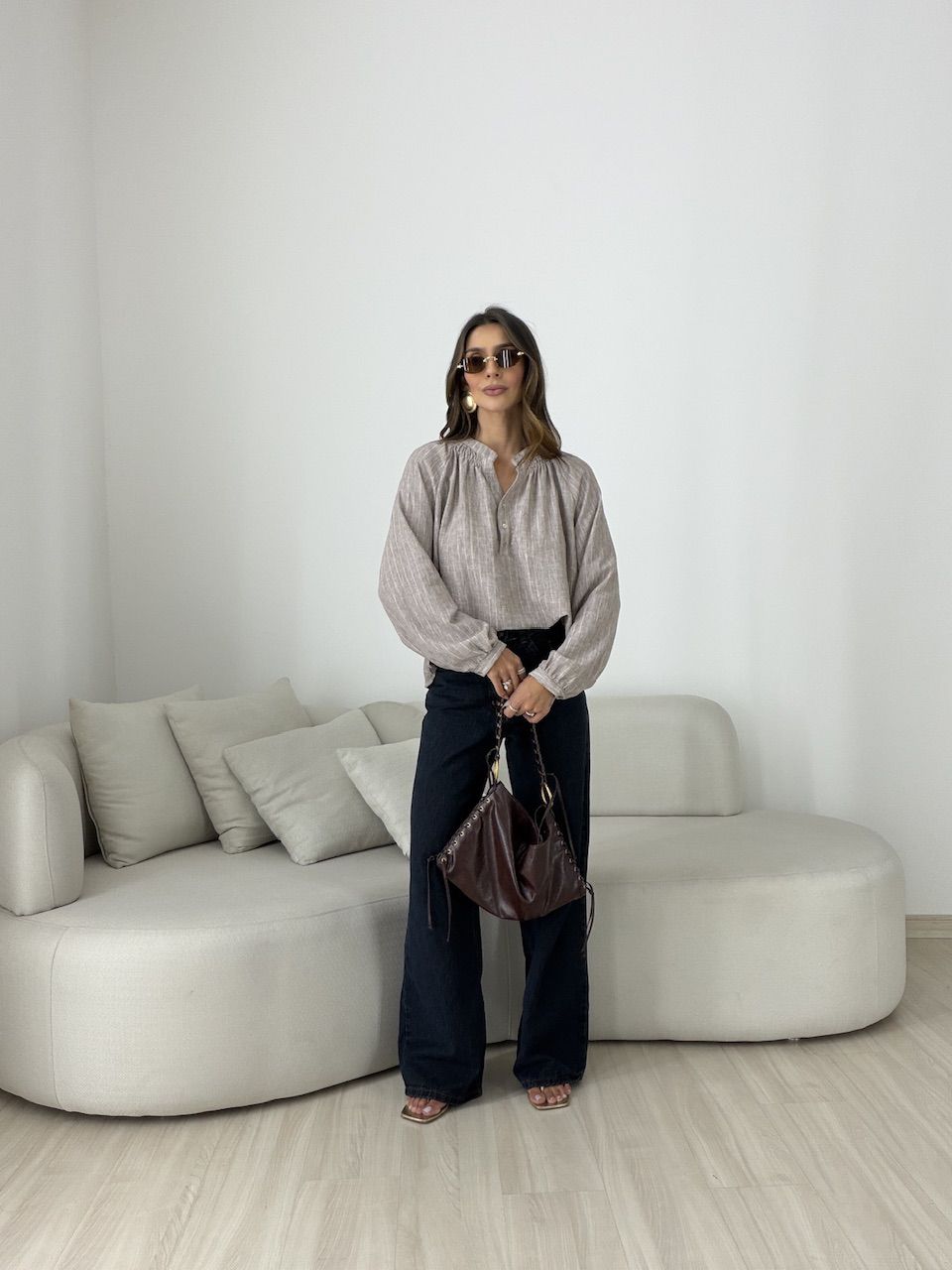 BATA KAREN BOTÕES CAQUI