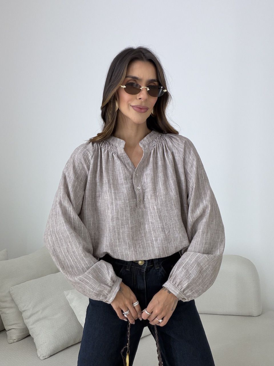 BATA KAREN BOTÕES CAQUI