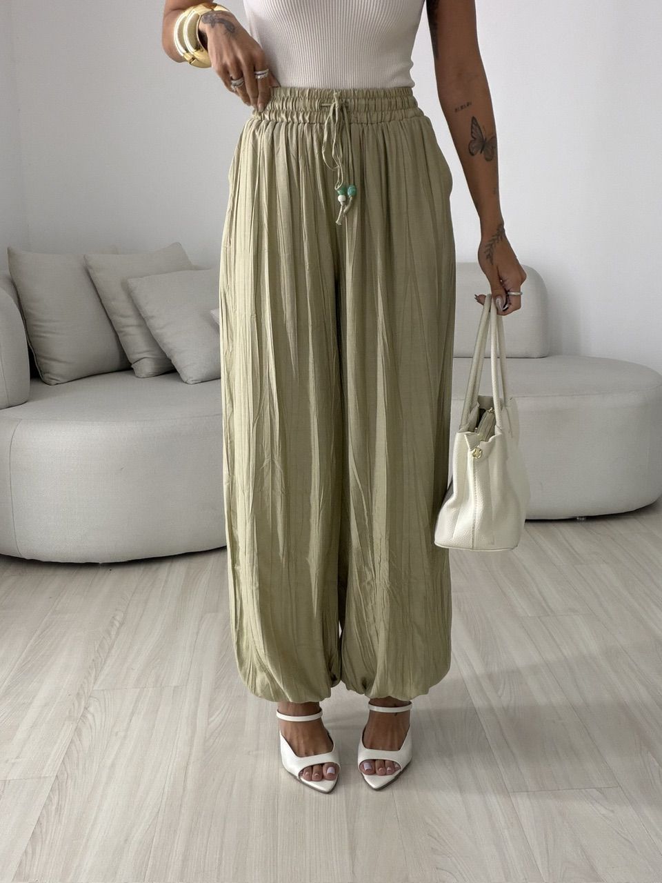 CALÇA MIRELA ALADIM CAQUI - 0082040096 - CAROLLA FERRARO