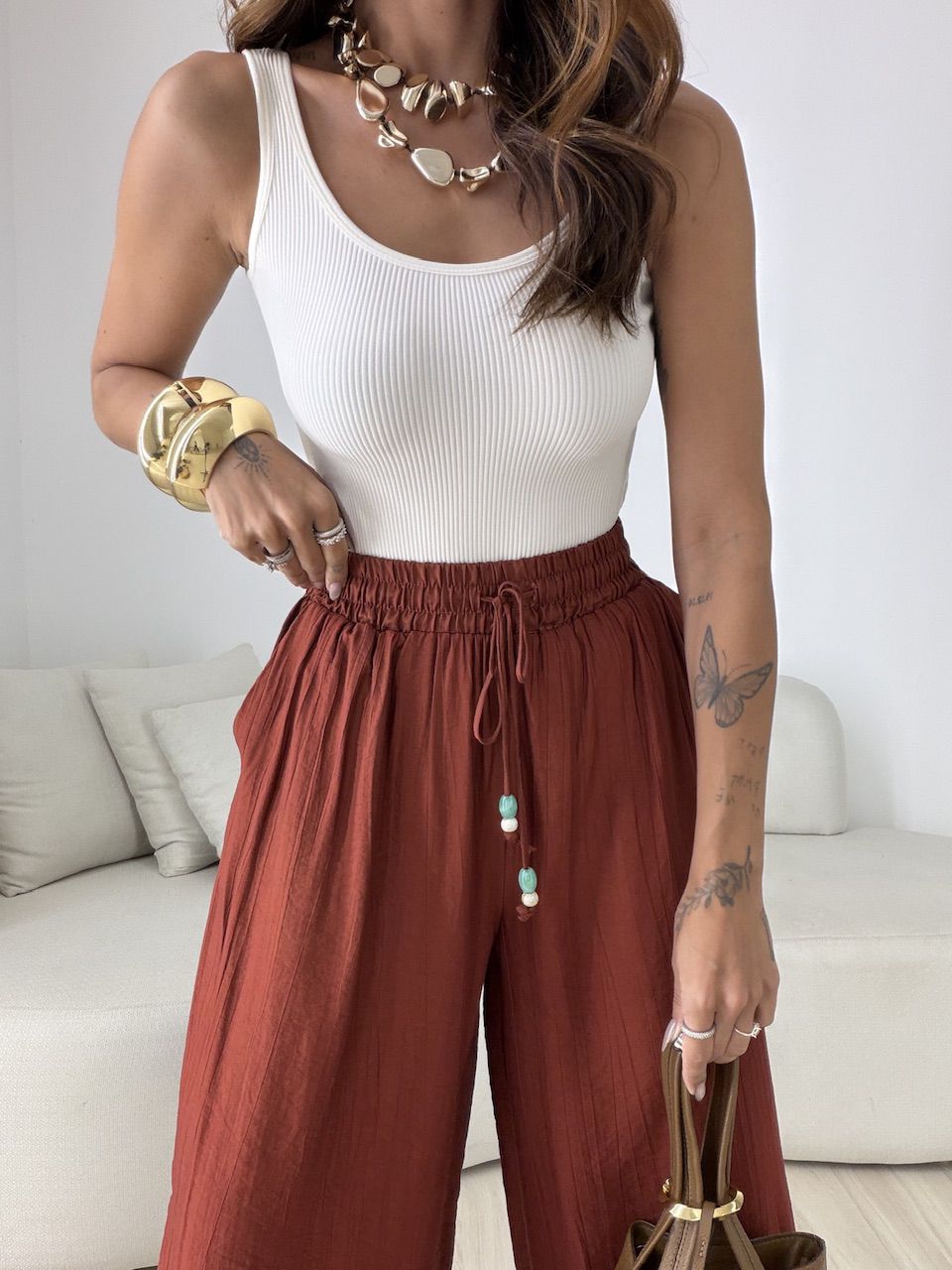 CALÇA MIRELA ALADIM TERRA COTA 