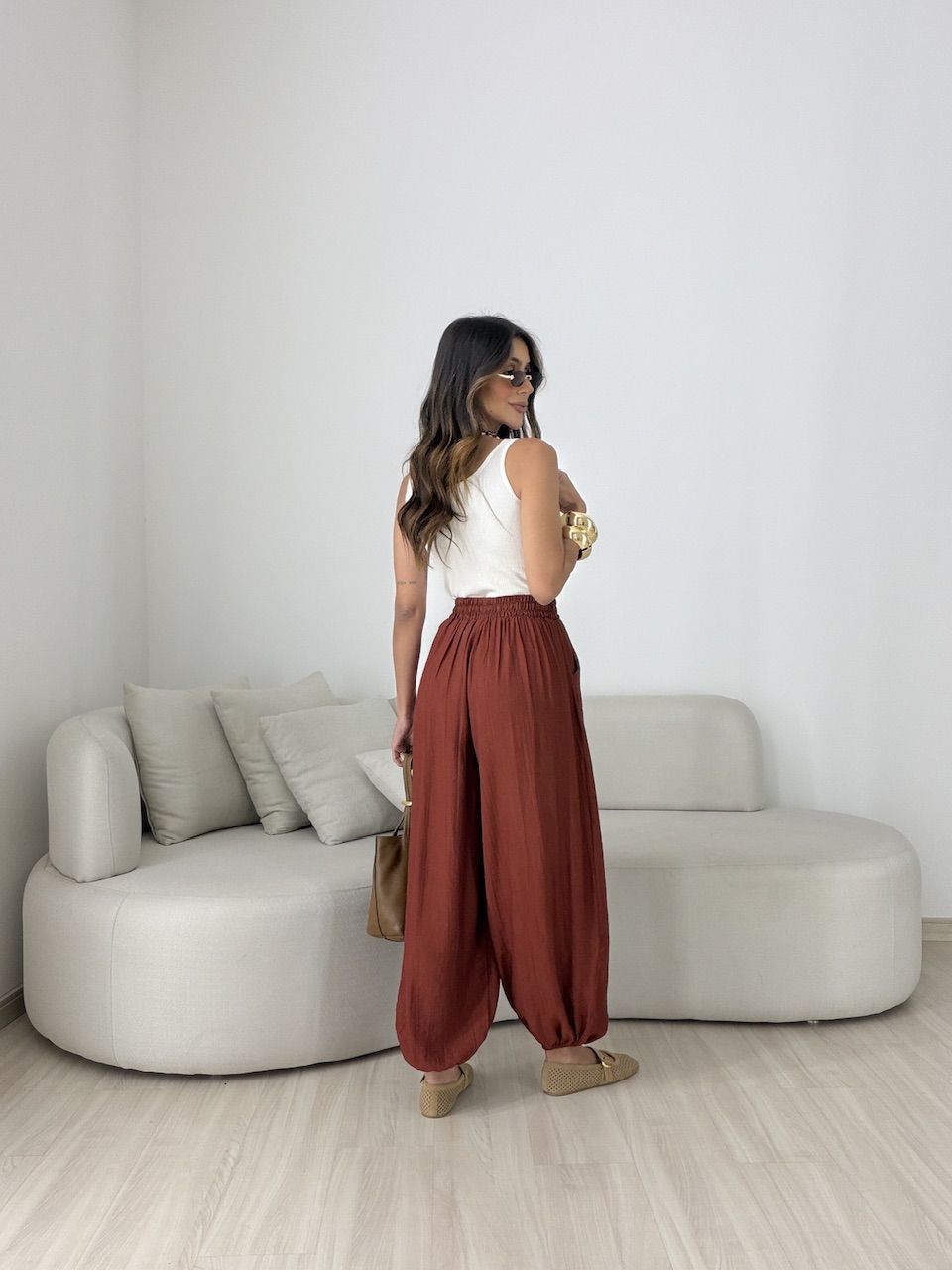CALÇA MIRELA ALADIM TERRA COTA 