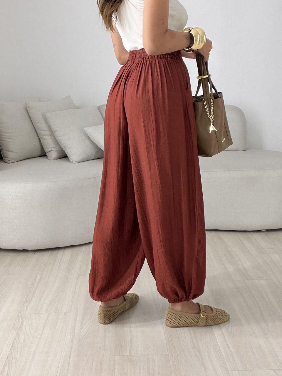 CALÇA MIRELA ALADIM TERRA COTA 