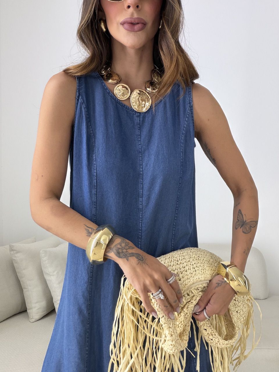 VESTIDO DIANA LONGO AZUL CLARO