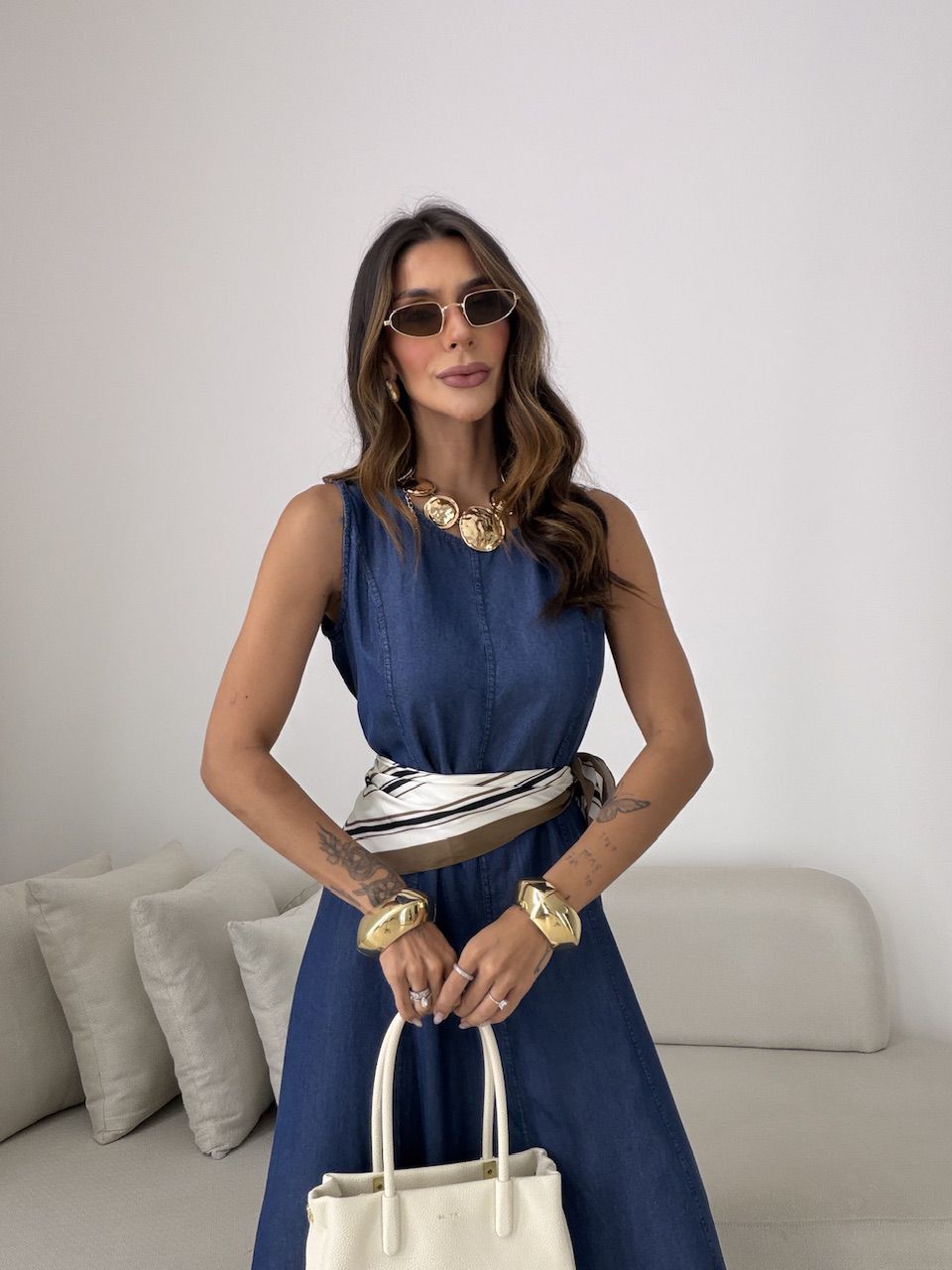 VESTIDO DIANA LONGO AZUL ESCURO
