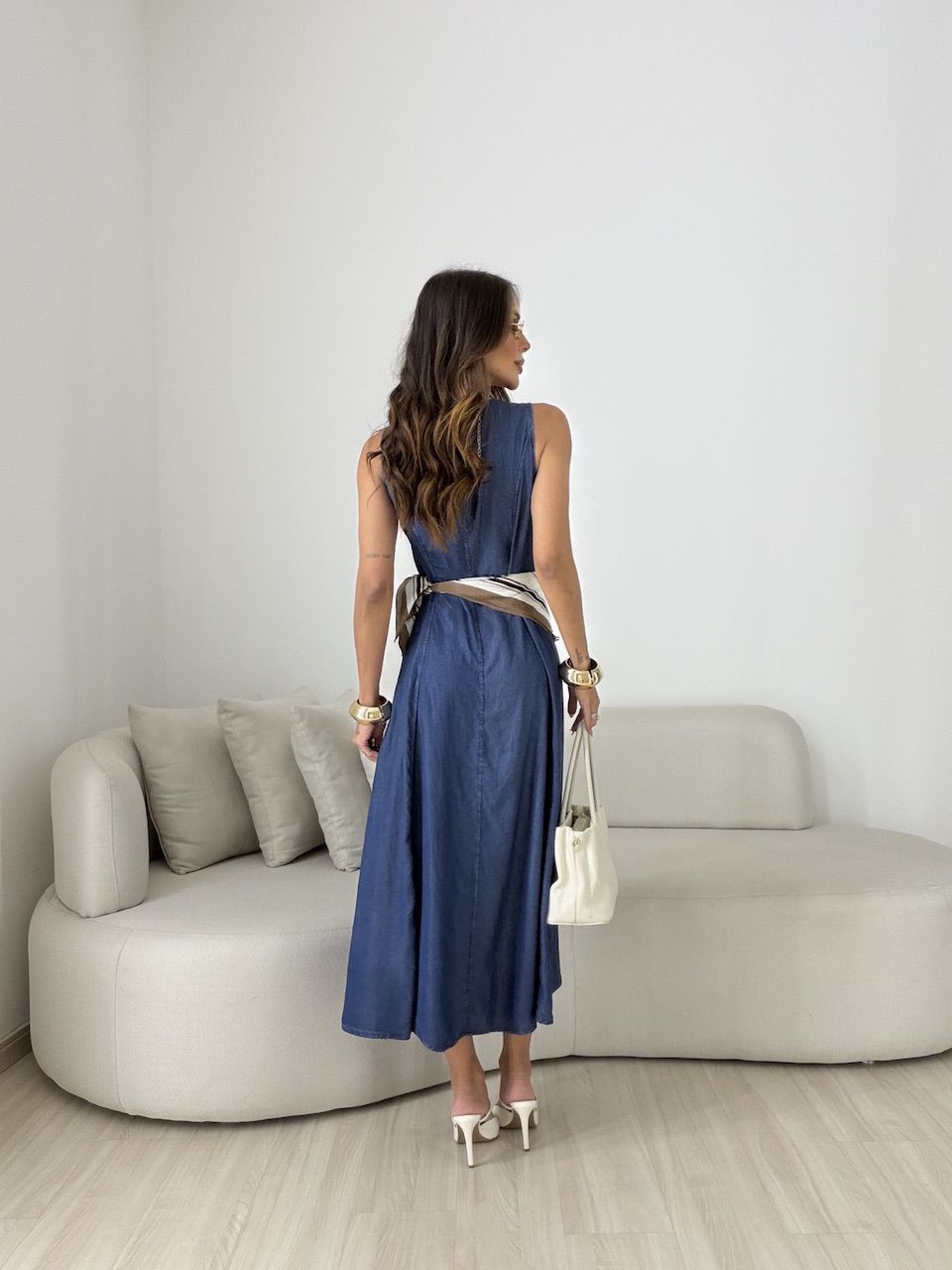 VESTIDO DIANA LONGO AZUL ESCURO
