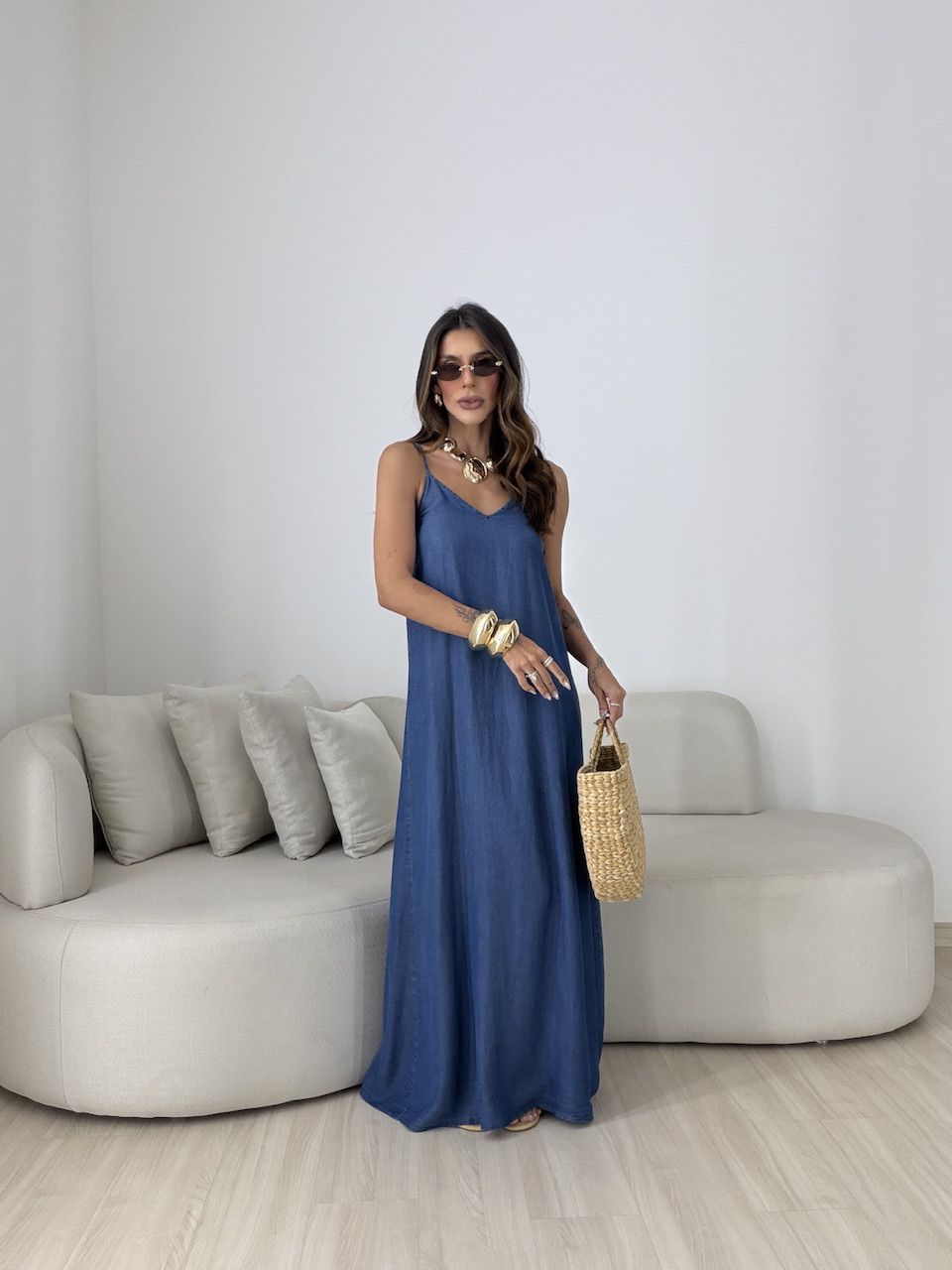 VESTIDO ROBERTA ALCINHA AZUL CLARO