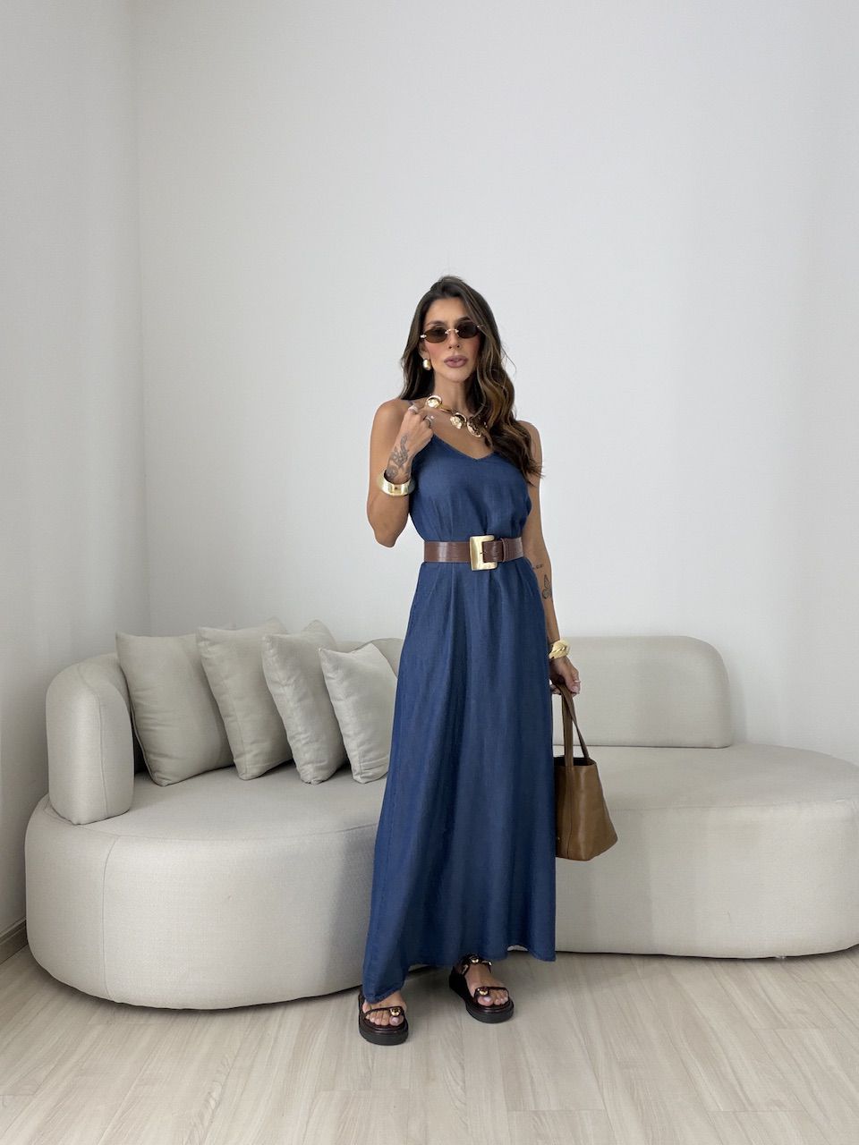 VESTIDO ROBERTA ALCINHA AZUL ESCURO