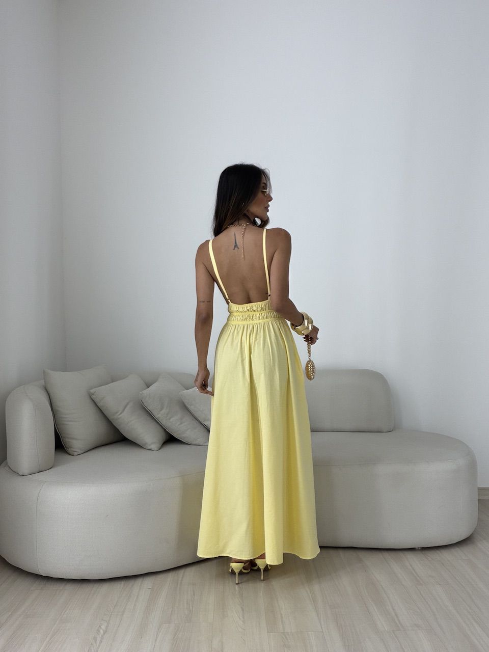 VESTIDO SIMONE FLUIDO AMARELO