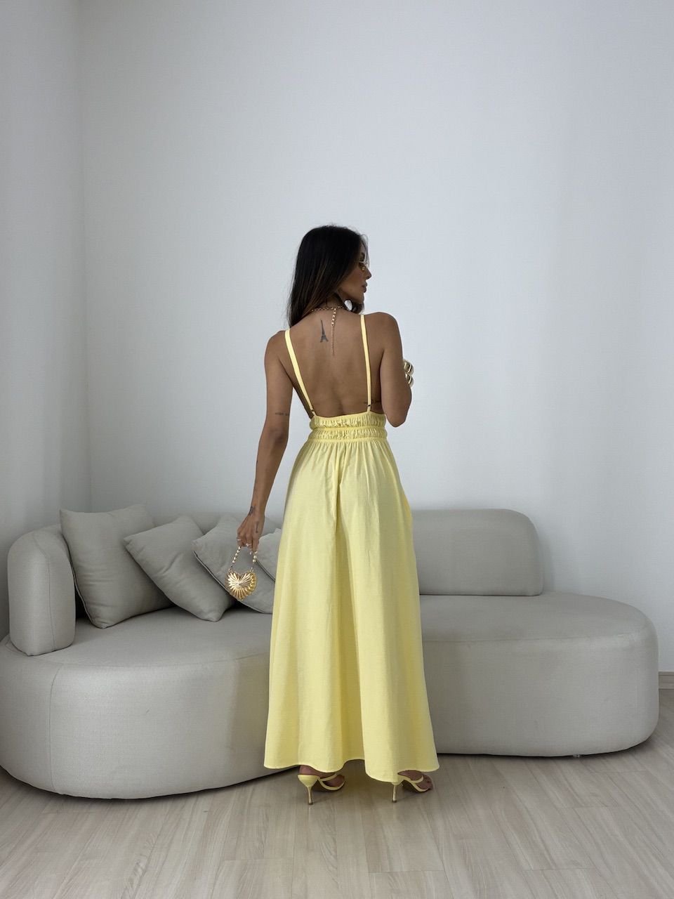 VESTIDO SIMONE FLUIDO AMARELO
