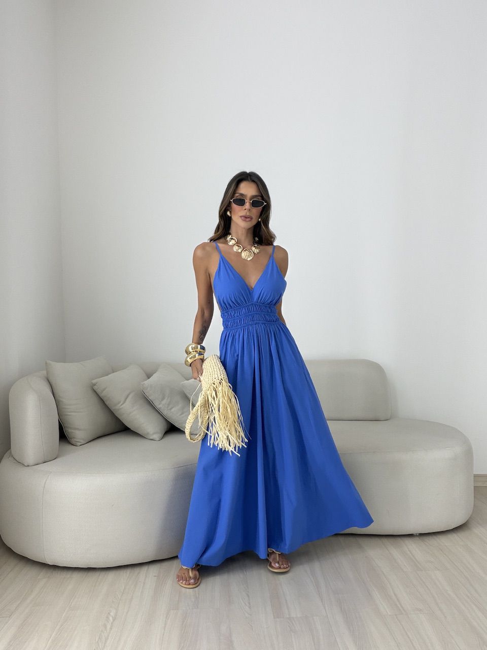 VESTIDO SIMONE FLUIDO AZUL