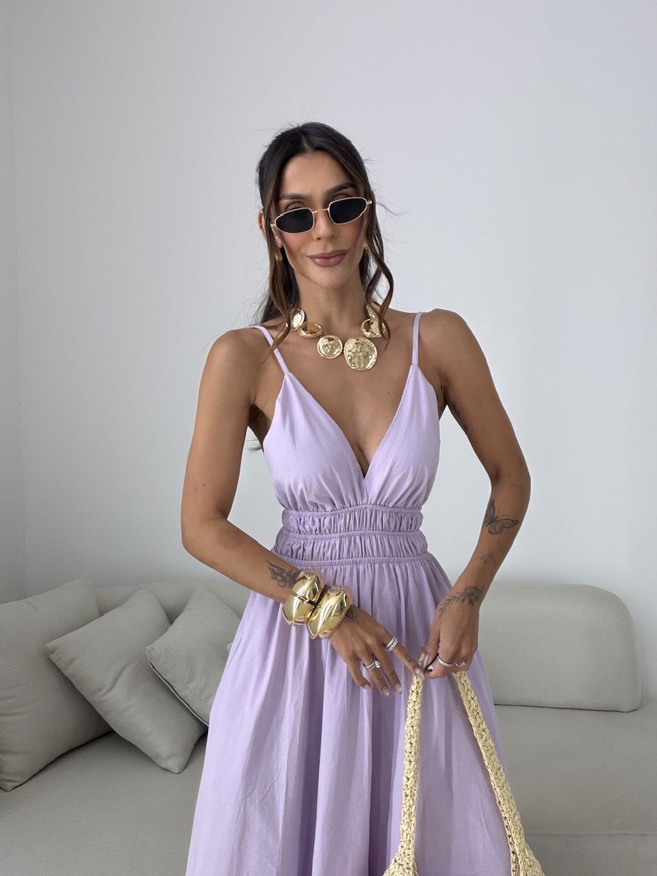 VESTIDO SIMONE FLUIDO LILÁS