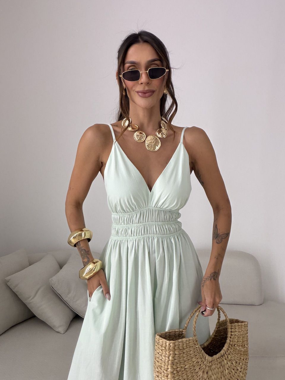 VESTIDO SIMONE FLUIDO MENTA