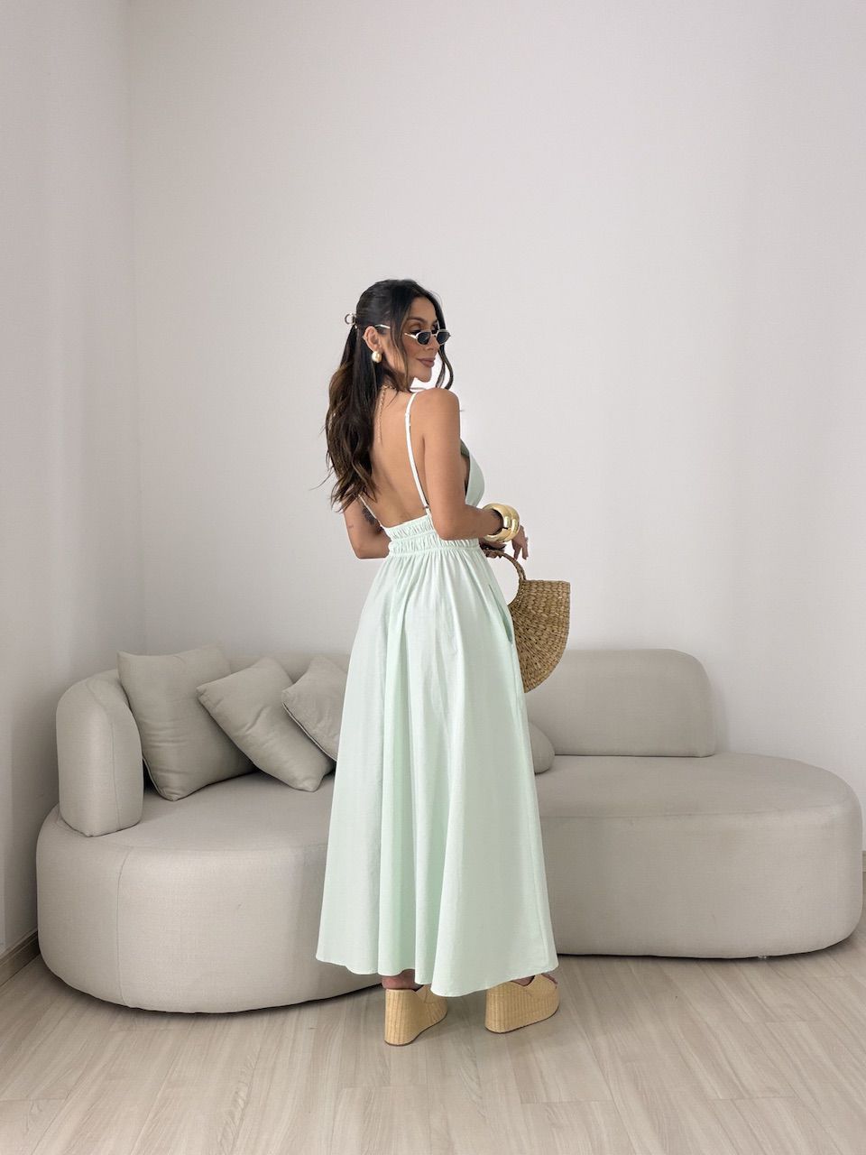 VESTIDO SIMONE FLUIDO MENTA