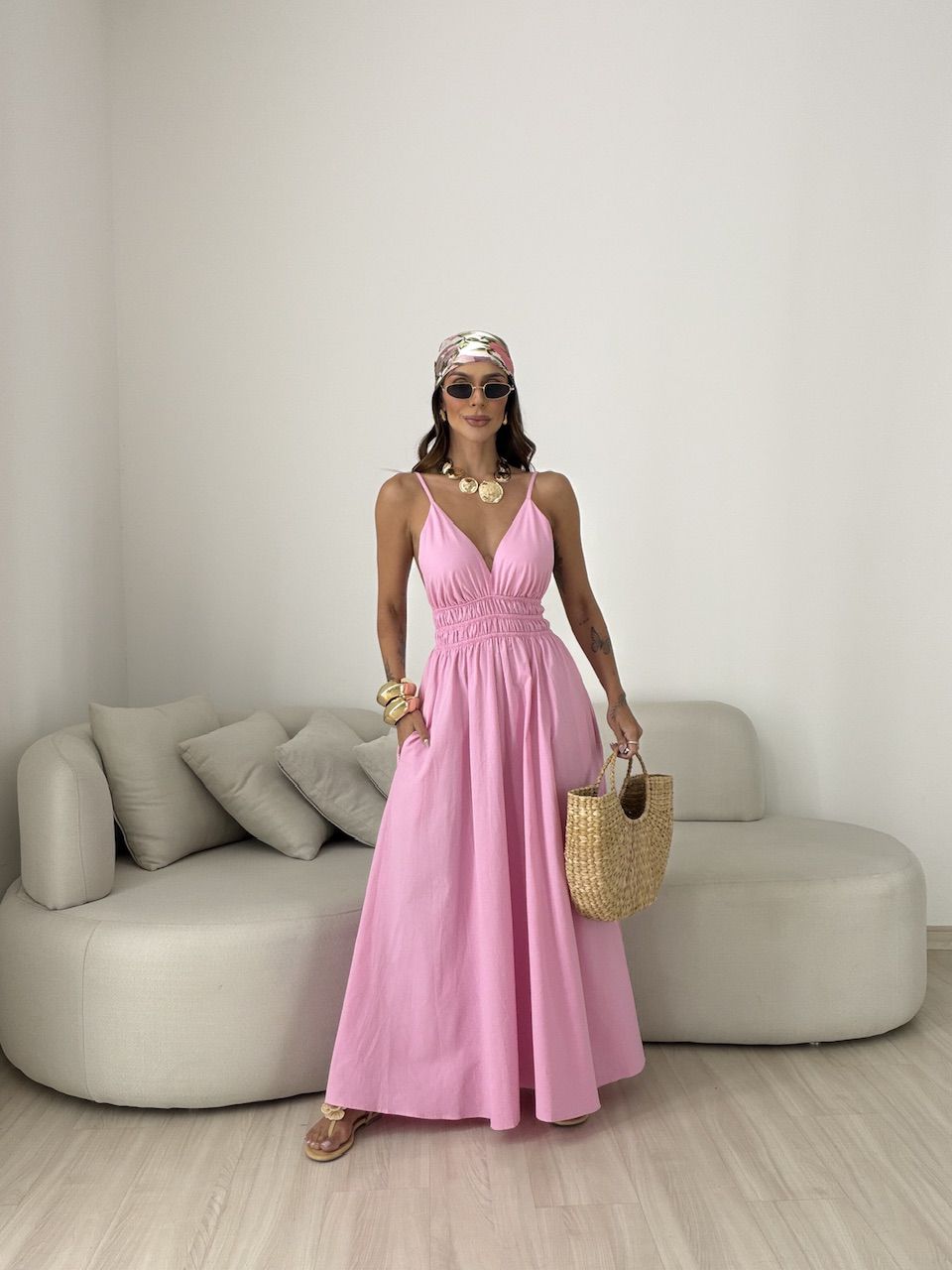 VESTIDO SIMONE FLUIDO ROSA