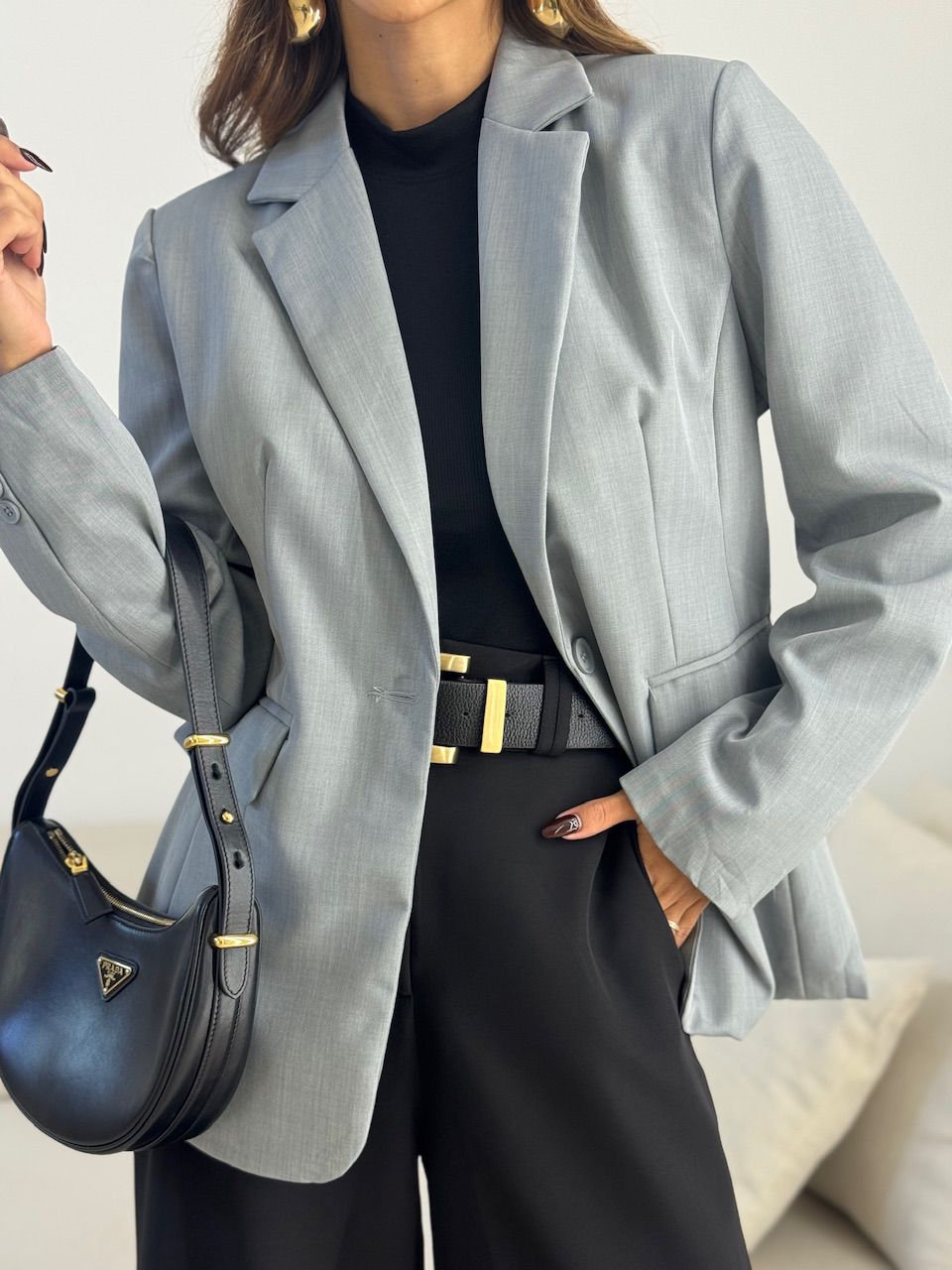 BLAZER PENÉLOPE FORRADO CINZA