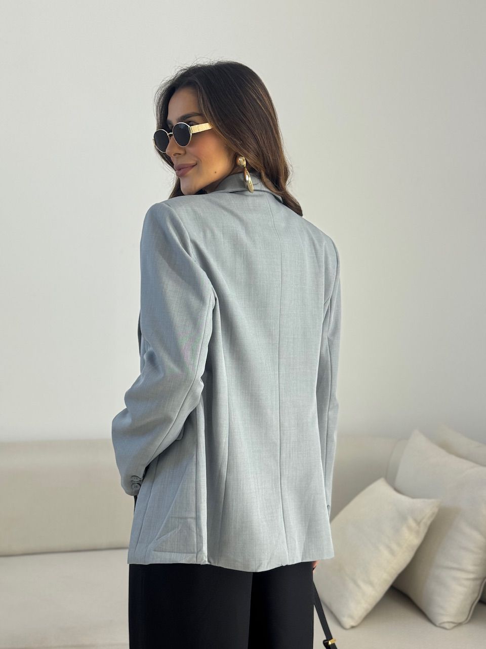 BLAZER PENÉLOPE FORRADO CINZA