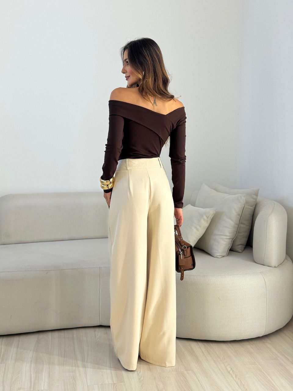 BLUSA BIANCA MANGA LONGA CAFÉ