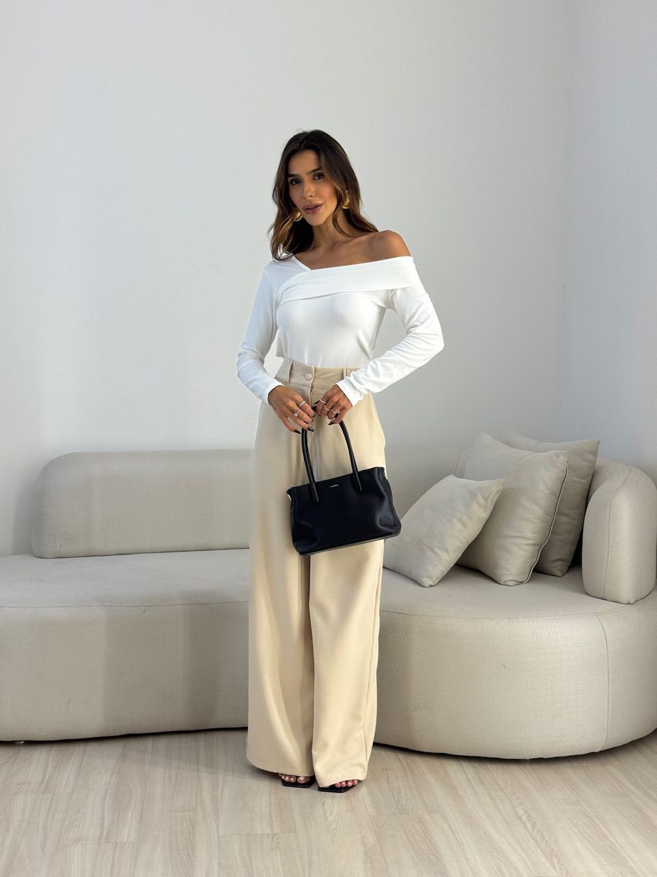 BLUSA BIANCA MANGA LONGA OFF