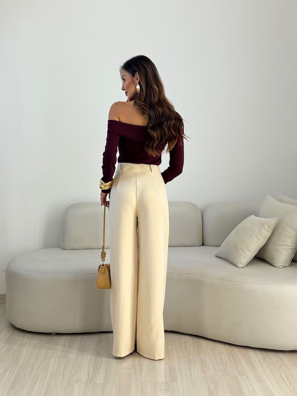 BLUSA BIANCA MANGA LONGA VINHO