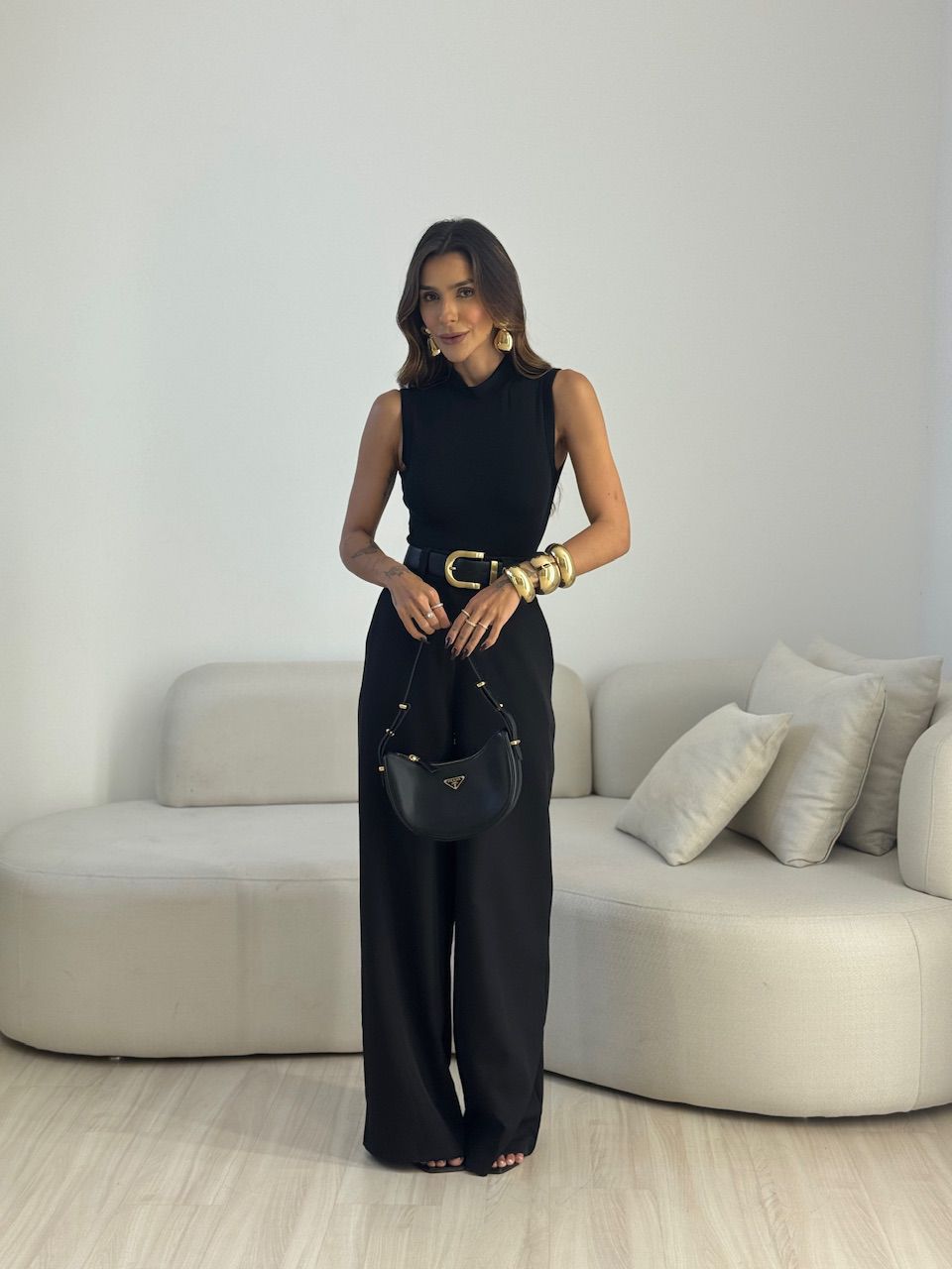 BLUSA FÁTIMA CAVADA PRETA