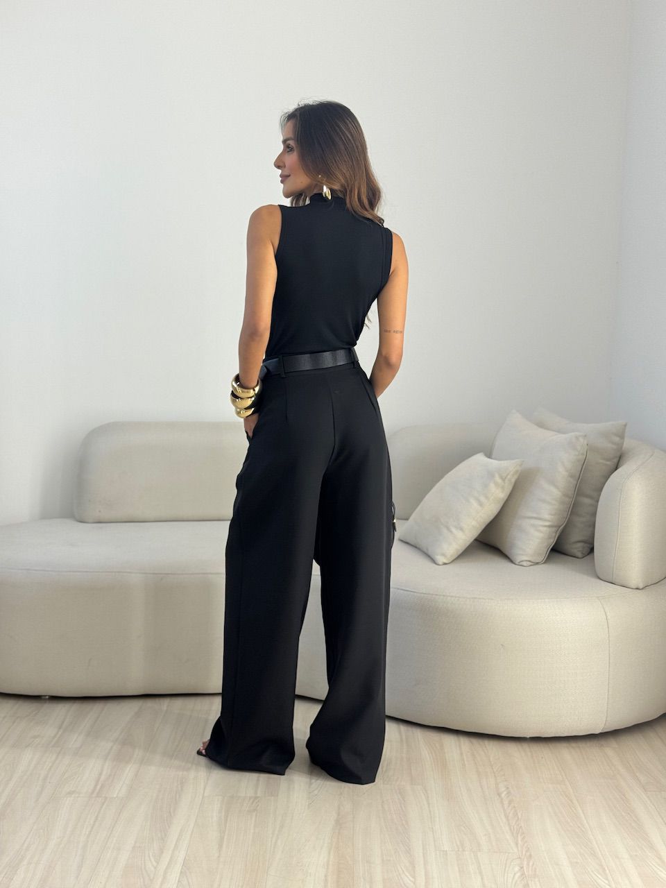 BLUSA FÁTIMA CAVADA PRETA