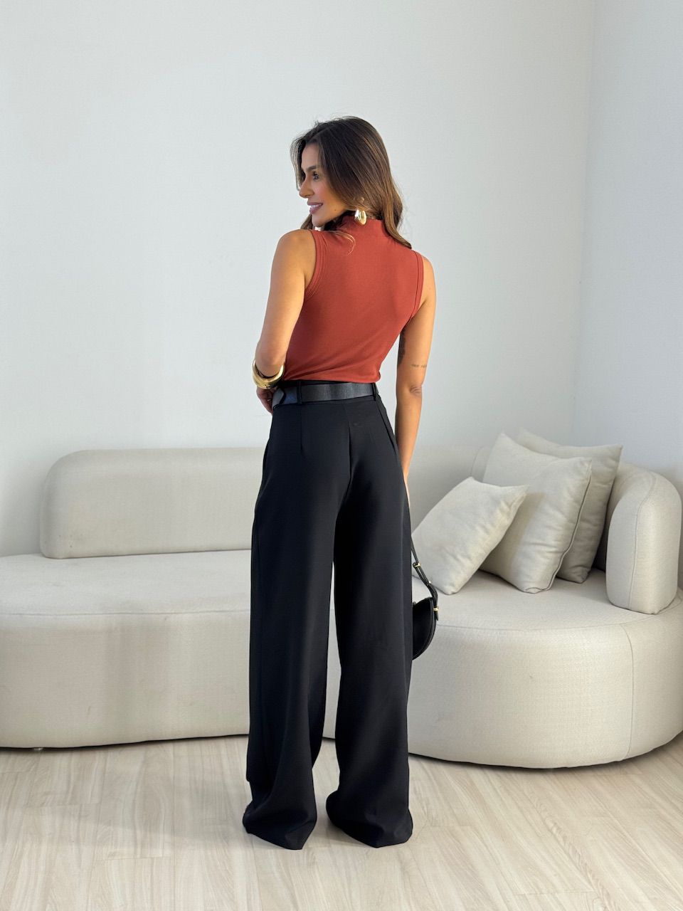 BLUSA FÁTIMA CAVADA TERRA COTA 