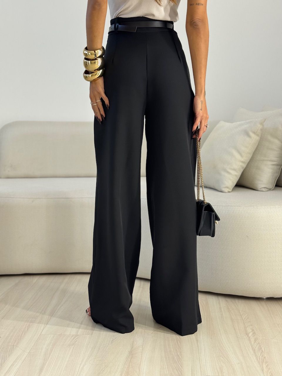 CALÇA ELIANA CINTO PRETA