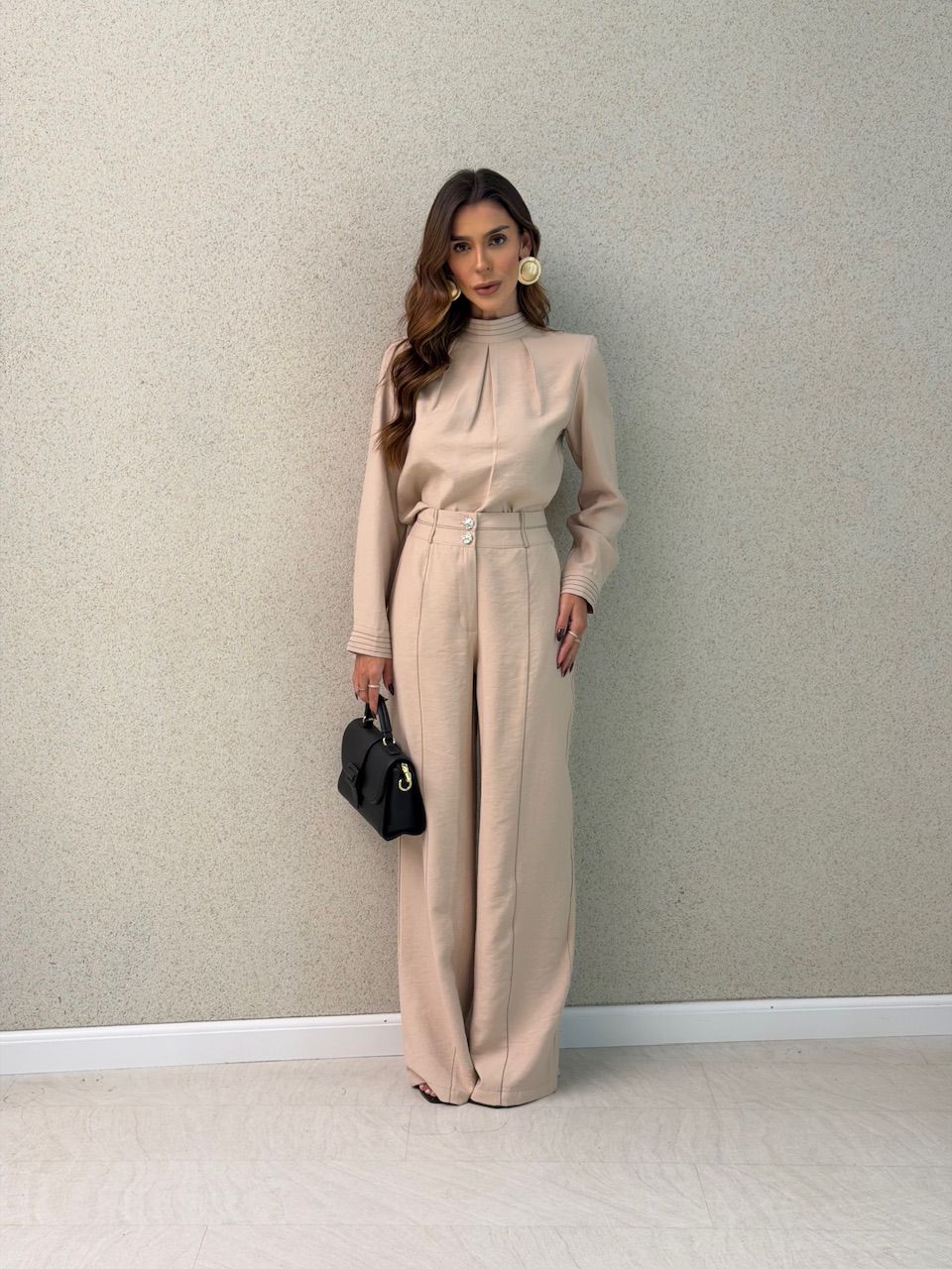 CONJUNTO EVA CAMISA CALÇA AREIA